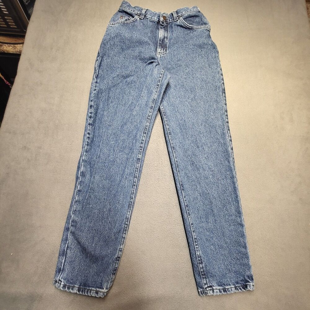 Lee Jeans Womens 10 Blue Straight Leg Mom Distressed Stretch‎ Denim